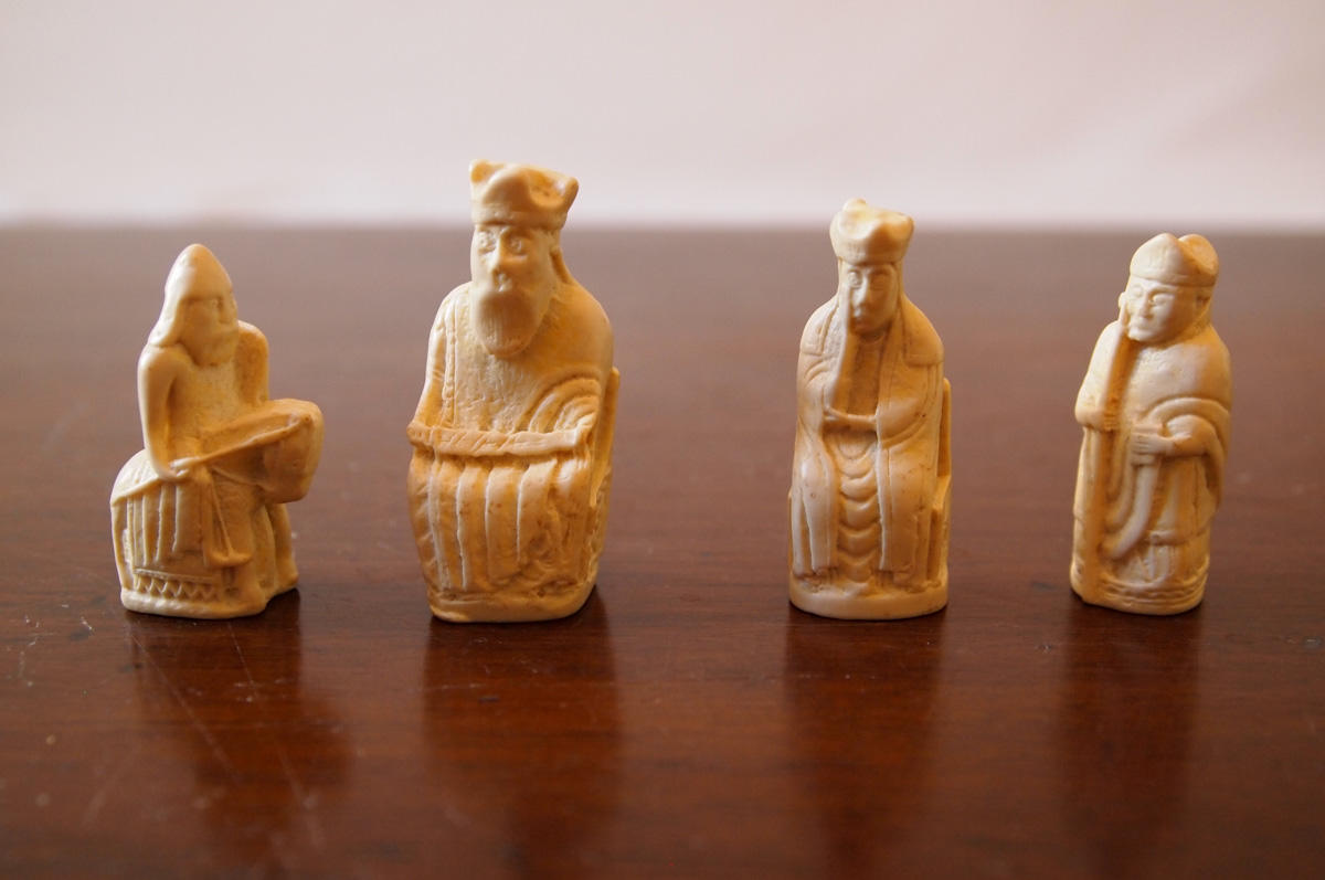 Replica of Lewis chess pieces found on a beach in Scotland.