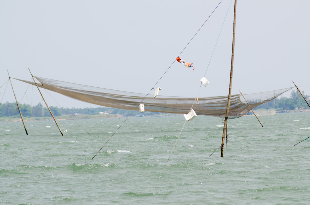 Fishing nets along the Song Thu River